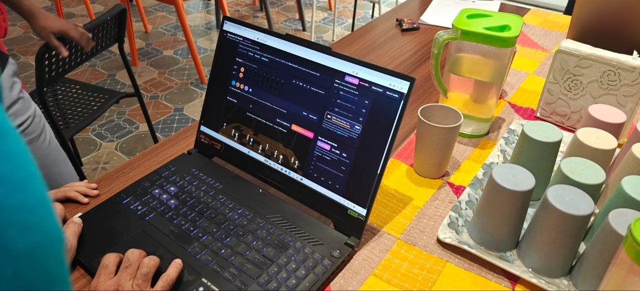 A laptop running the Qiskit DJ Booth at the Quantum Circle
